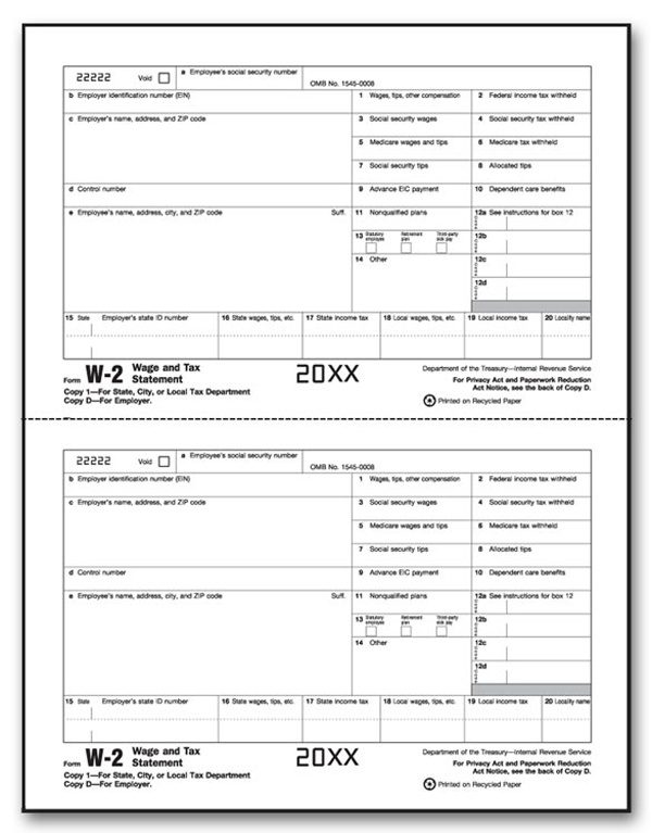 W-2 Tax Forms